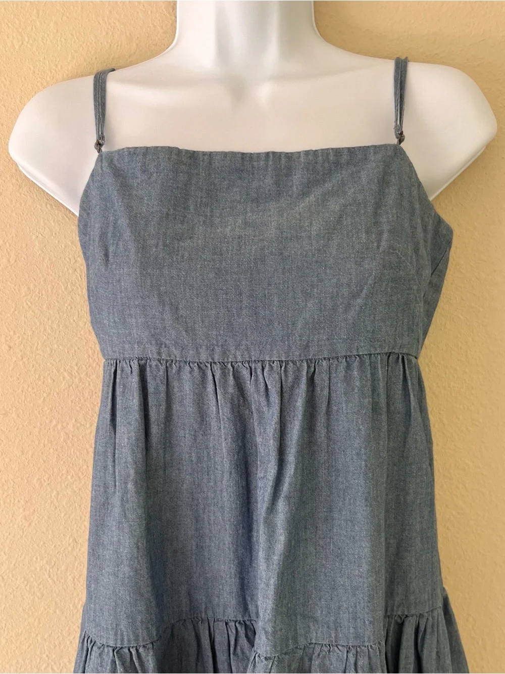 J.‎ Crew Tie Back Tiered Chambray Dress Organic Size 6